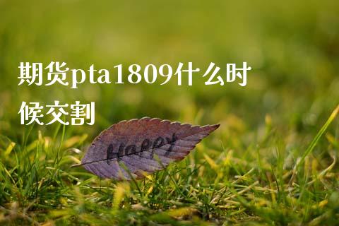期货pta1809什么时候交割_https://www.lcjysmgs.com_恒生指数直播_第1张