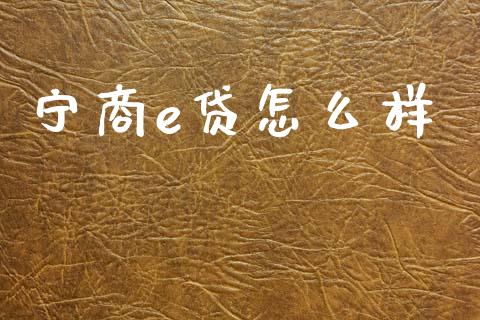 宁商e贷怎么样_https://www.lcjysmgs.com_恒指直播平台_第1张