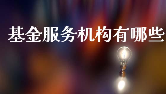 基金服务机构有哪些_https://www.lcjysmgs.com_恒指直播平台_第1张