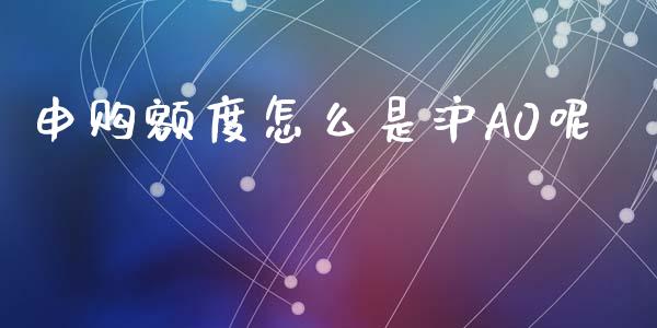 申购额度怎么是沪A0呢_https://www.lcjysmgs.com_恒生指数直播_第1张