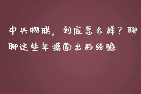中兴物联，到底怎么样？聊聊这些年摸索出的经验_https://www.lcjysmgs.com_黄金期货直播喊单_第1张