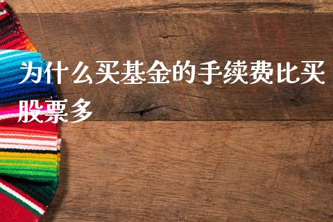 为什么买基金的手续费比买股票多_https://www.lcjysmgs.com_恒生指数直播_第1张