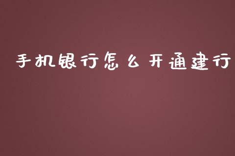 手机银行怎么开通建行_https://www.lcjysmgs.com_黄金期货直播喊单_第1张