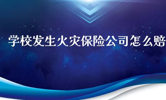 学校发生火灾保险公司怎么赔_https://www.lcjysmgs.com_德指行情直播_第1张