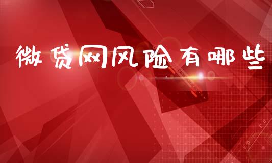 微贷网风险有哪些_https://www.lcjysmgs.com_黄金期货直播喊单_第1张