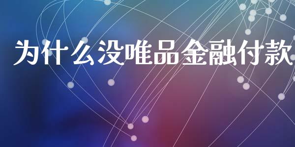 为什么没唯品金融付款_https://www.lcjysmgs.com_恒生指数直播_第1张