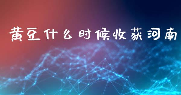 黄豆什么时候收获河南_https://www.lcjysmgs.com_德指行情直播_第1张