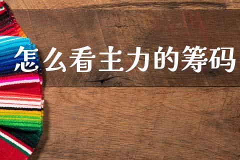 怎么看主力的筹码_https://www.lcjysmgs.com_恒生指数直播_第1张