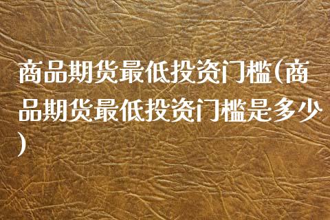 商品期货最低投资门槛(商品期货最低投资门槛是多少)_https://www.lcjysmgs.com_德指行情直播_第1张