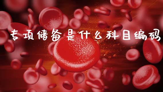 专项储备是什么科目编码_https://www.lcjysmgs.com_德指行情直播_第1张