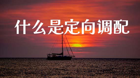 什么是定向调配_https://www.lcjysmgs.com_德指行情直播_第1张
