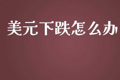 美元下跌怎么办_https://www.lcjysmgs.com_黄金期货直播喊单_第1张