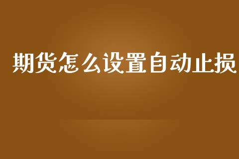 期货怎么设置自动止损_https://www.lcjysmgs.com_恒指直播平台_第1张